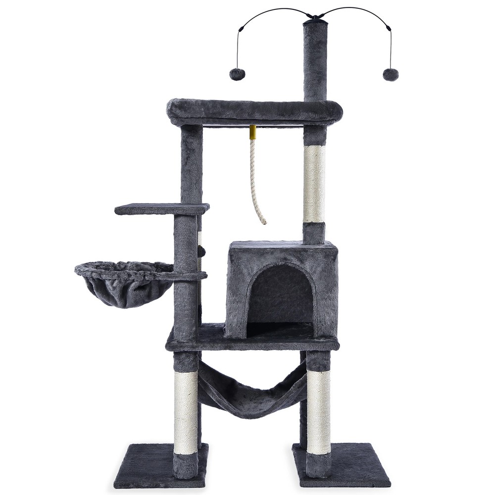 Vibrant Life 58.5inch Multi Level Cat Tree Tower with Interactive Dangling Ball