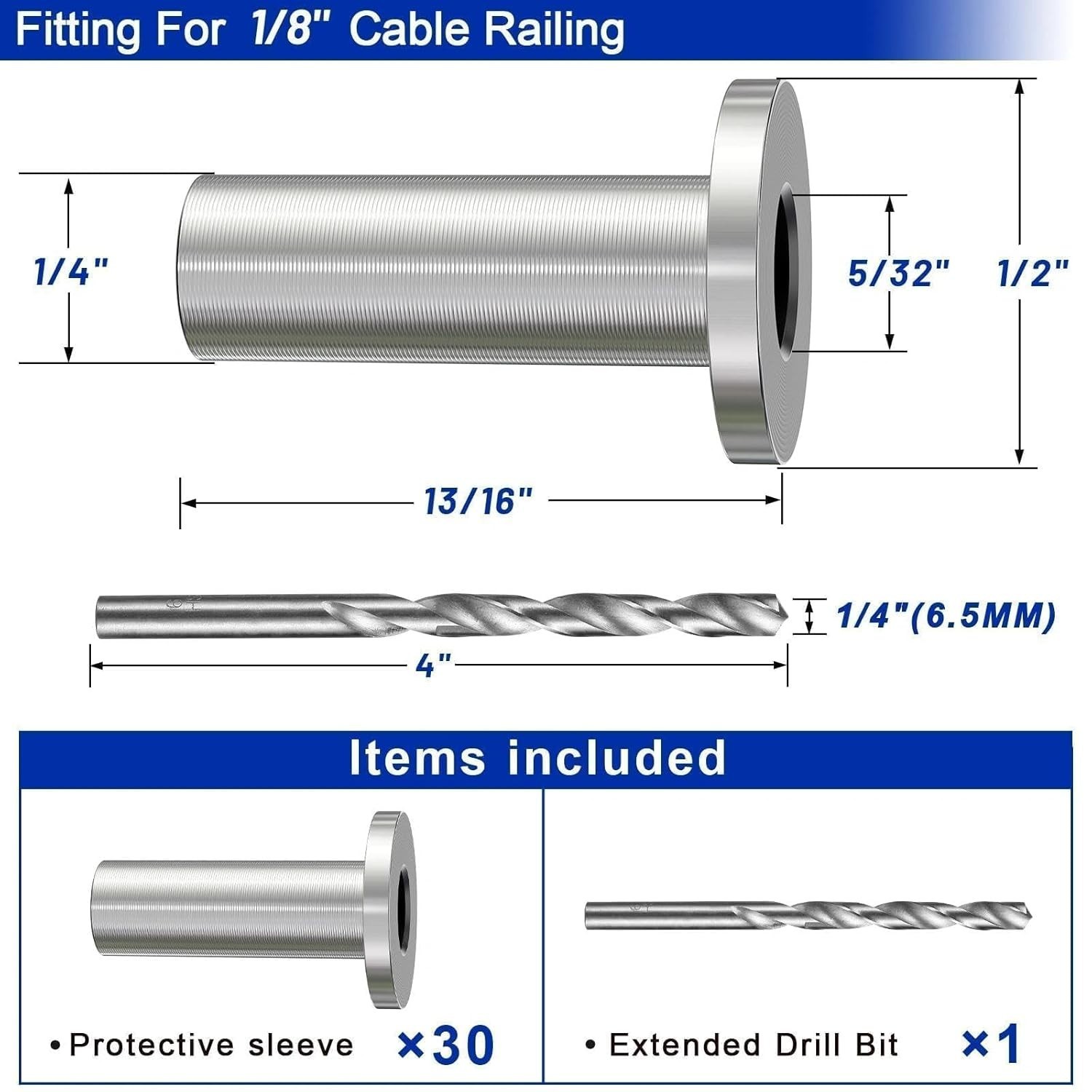Cable Railing Kit 1/8 Stainless Steel Wire Rope Aircraft Deck Railing Hardware