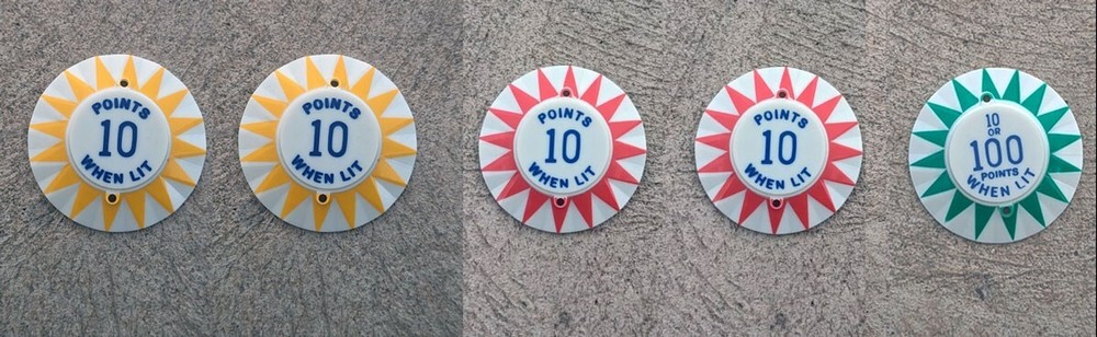 Williams Doozie Pinball Machine POP BUMPER CAP SET