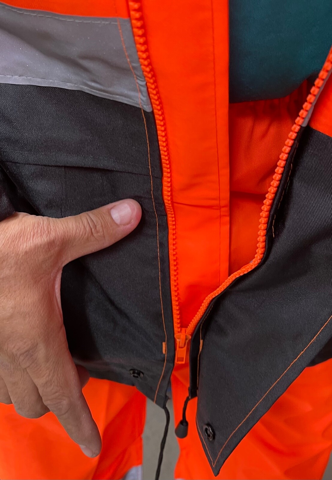 Orange Safety Rain-suit, Rain Jacket With Hoodie and Rain Pants