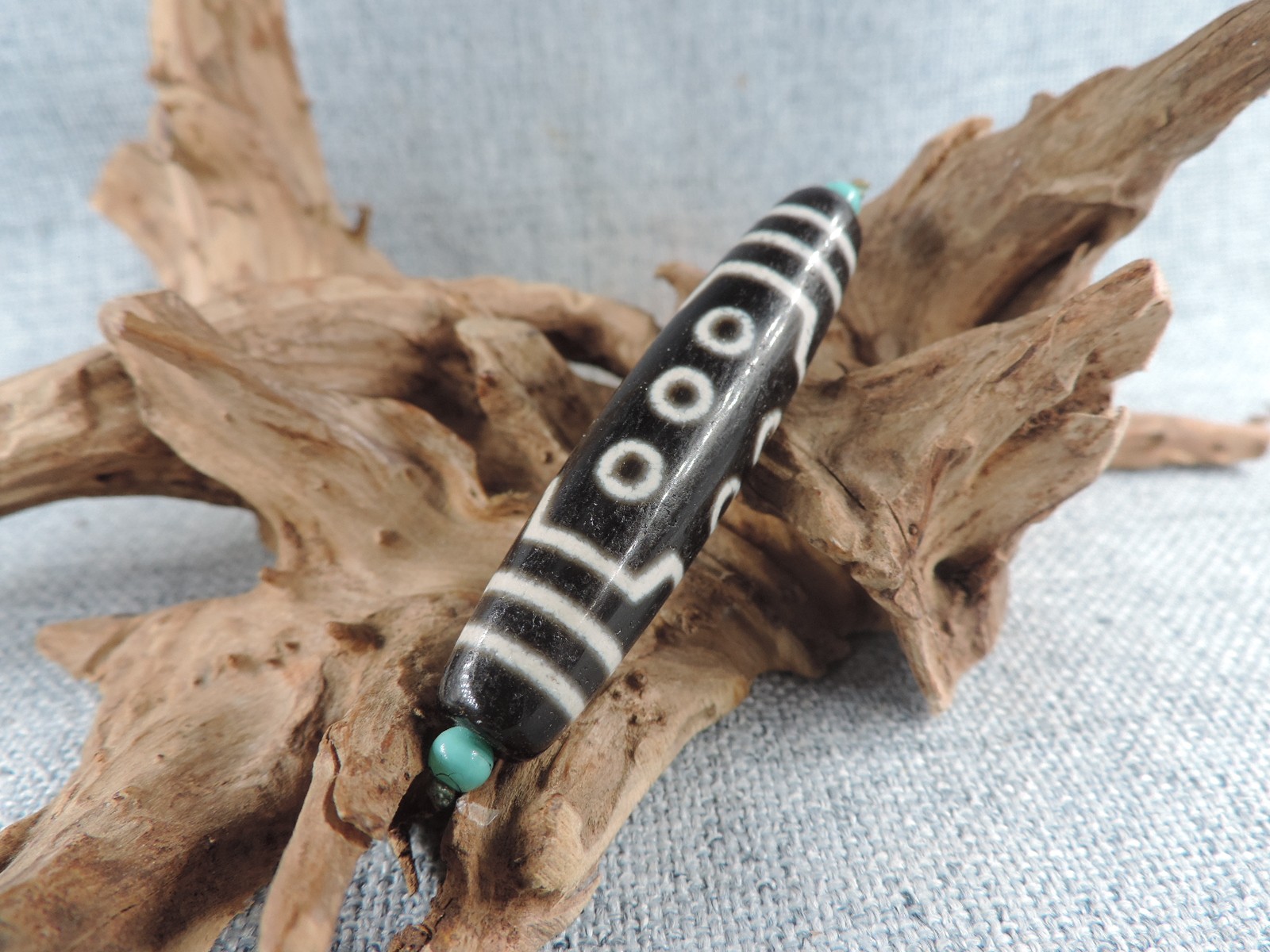 Vintage Energ Tibetan 7 Eyes Old Agate Dzi Beads Amulet Pendant Tibet Gzi Bead D