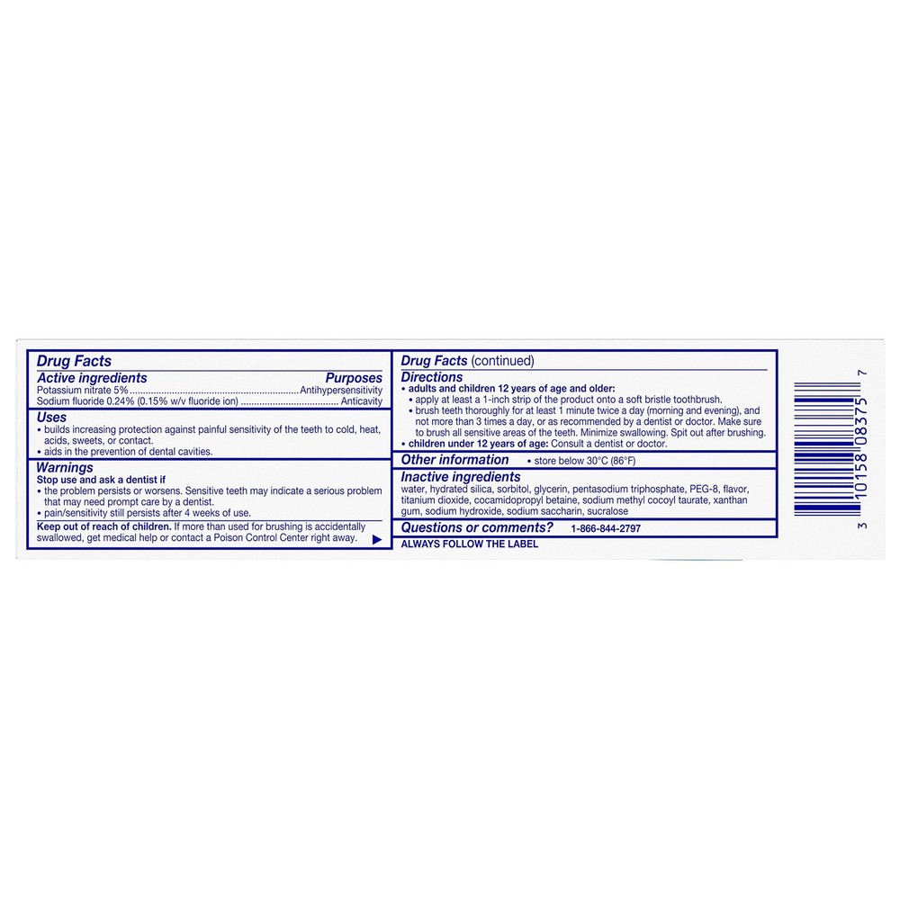 Toothpaste for Sensitive Teeth and Cavity Prevention, Maximum Strength, Full ...