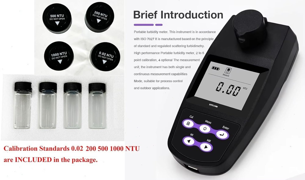 Digital Turbidity Meter with Communication Output USB Standard Solution 1100NTU
