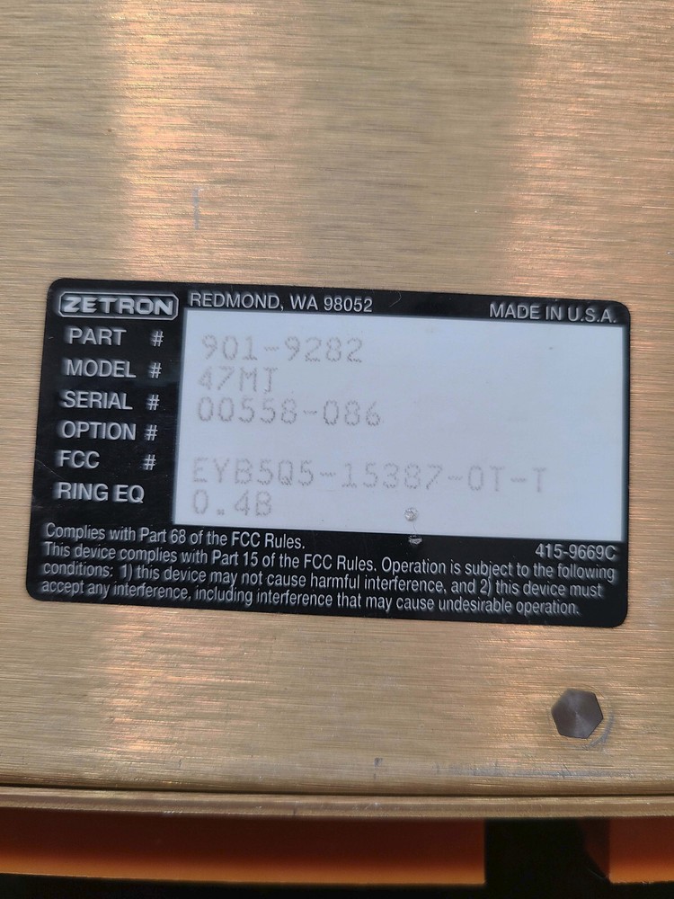 Zetron Model 47MT Multisite Repeater Panel - 901-9282