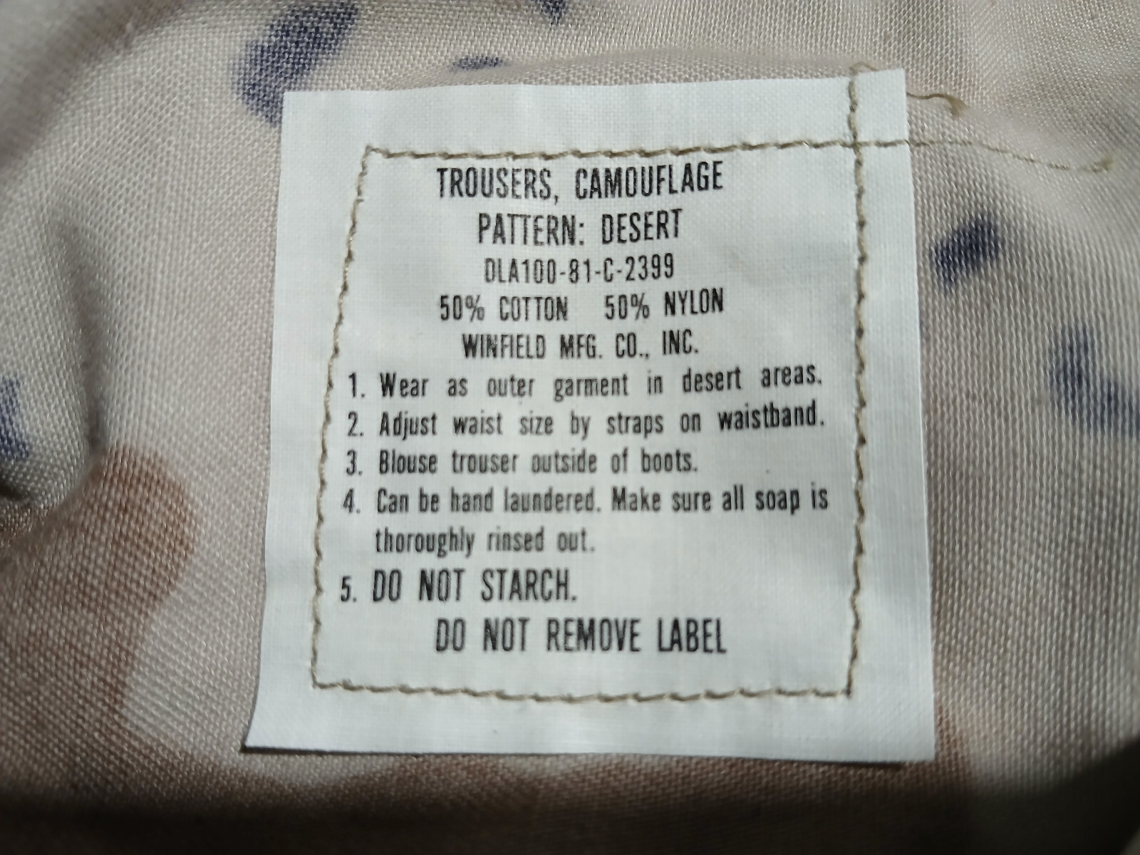 New Genuine U.S Gulf War 6-Color Chocolate Chip Desert Pants Deadstock X-Small