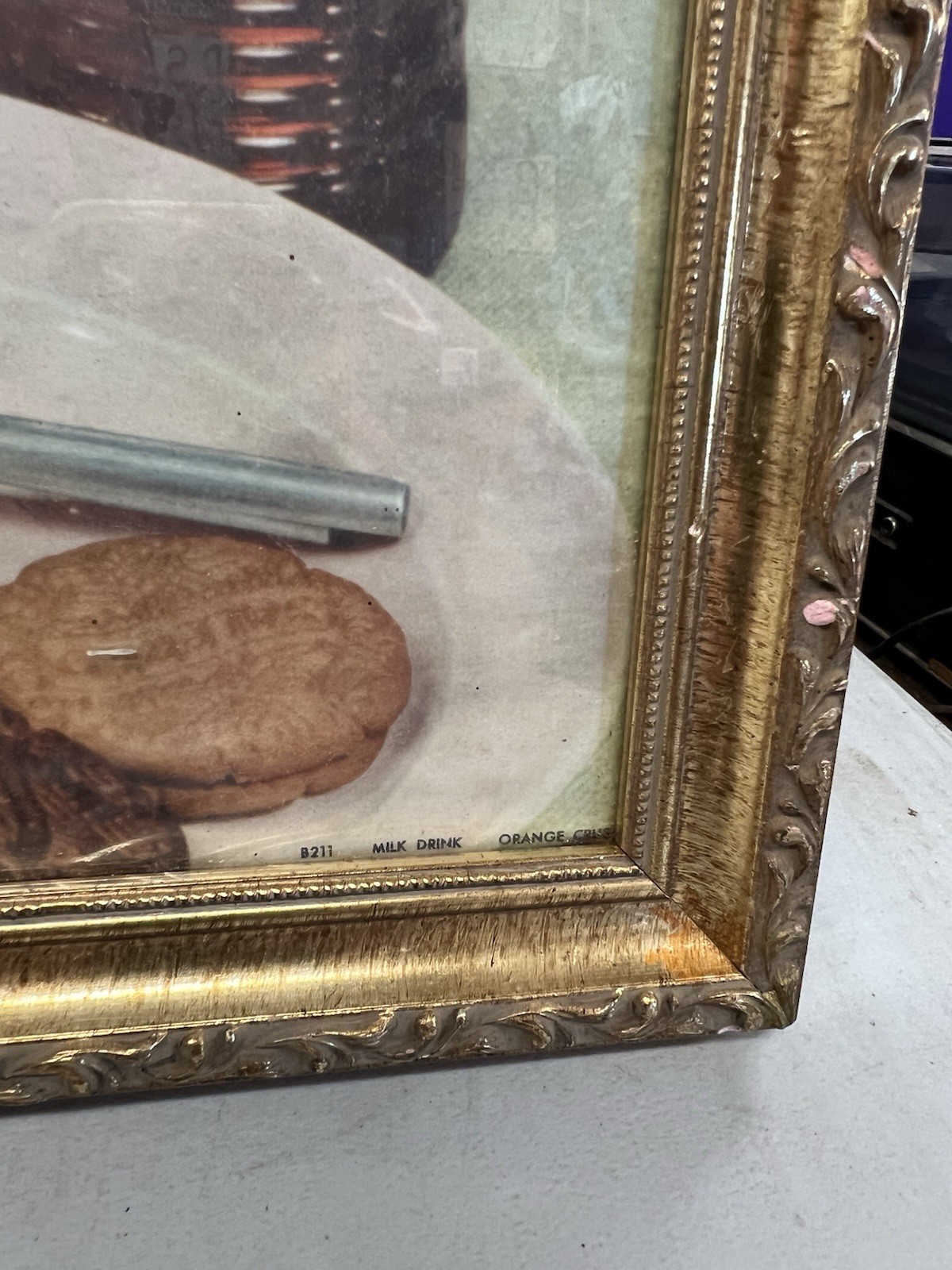 Vintage Orange Crush & Milk Advertising Poster Nicely Framed 1950's