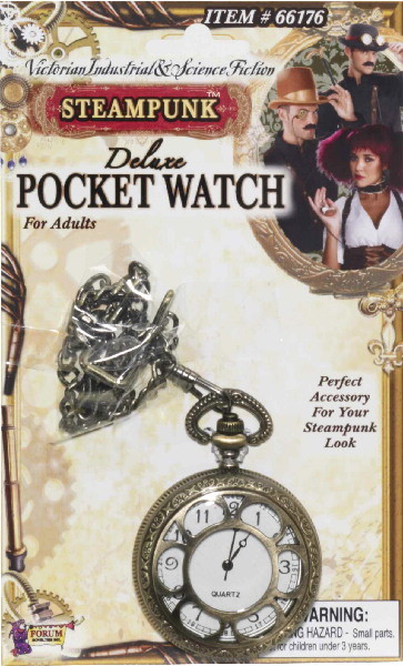 SteamPunk Cosplay Victorian Style Deluxe Industrial Faux Pocket Watch NEW SEALED