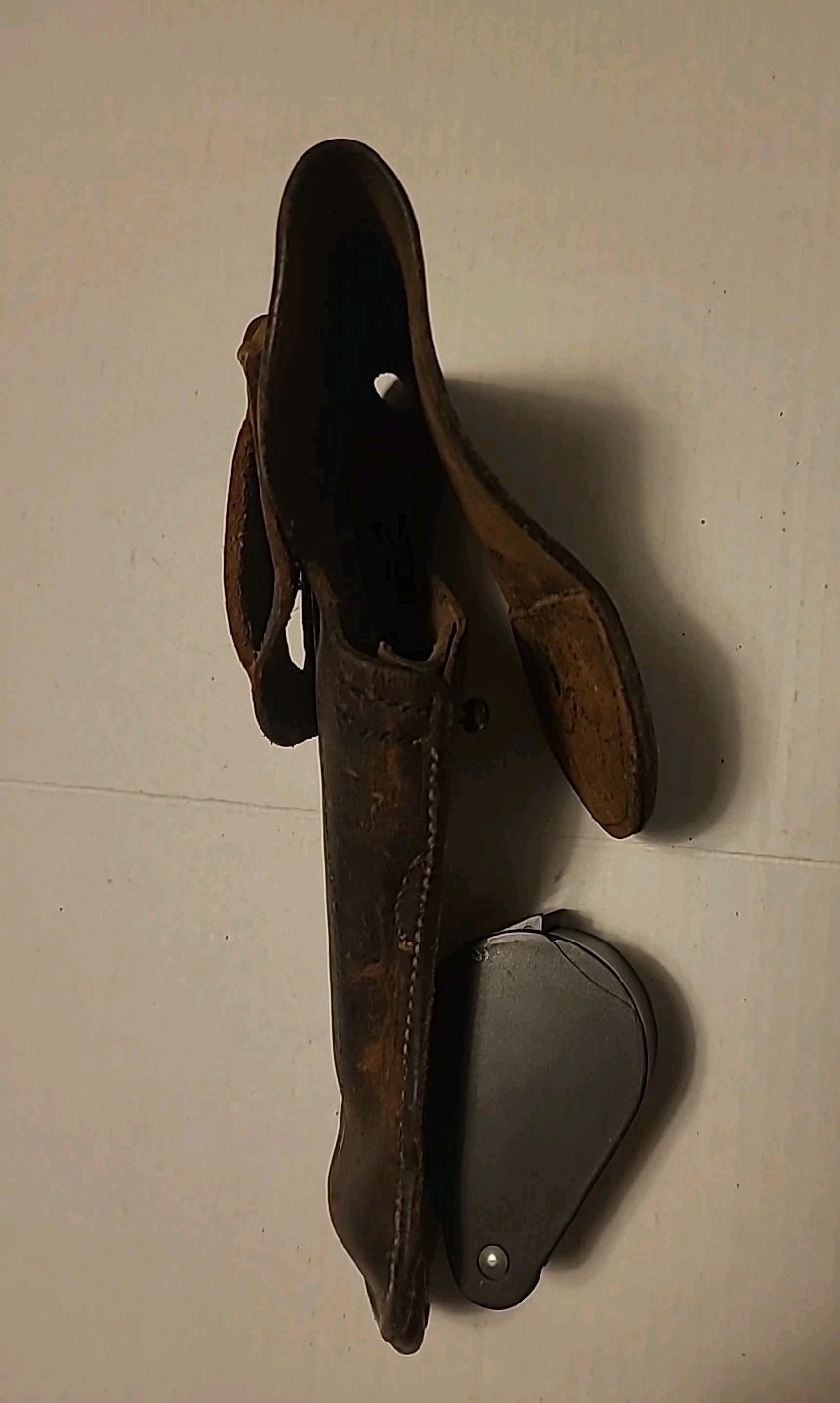 Vintage WWI Era HOYT 1918 JJM Flap Holster Brown Leather 10" L