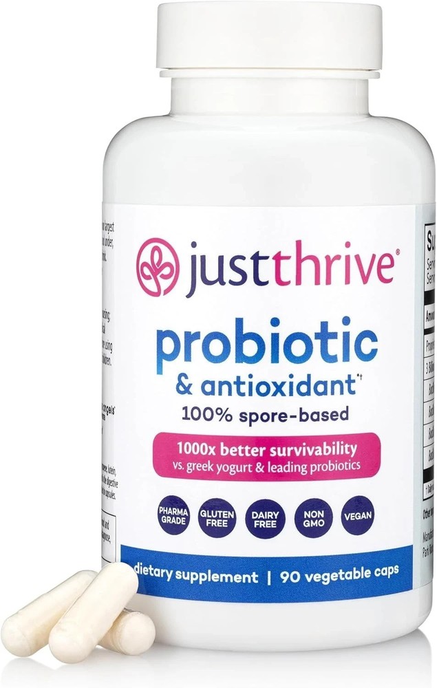 Just Thrive Probiotic & Antioxidant – Spore-Based Gut & Immune Support, 90 Ct