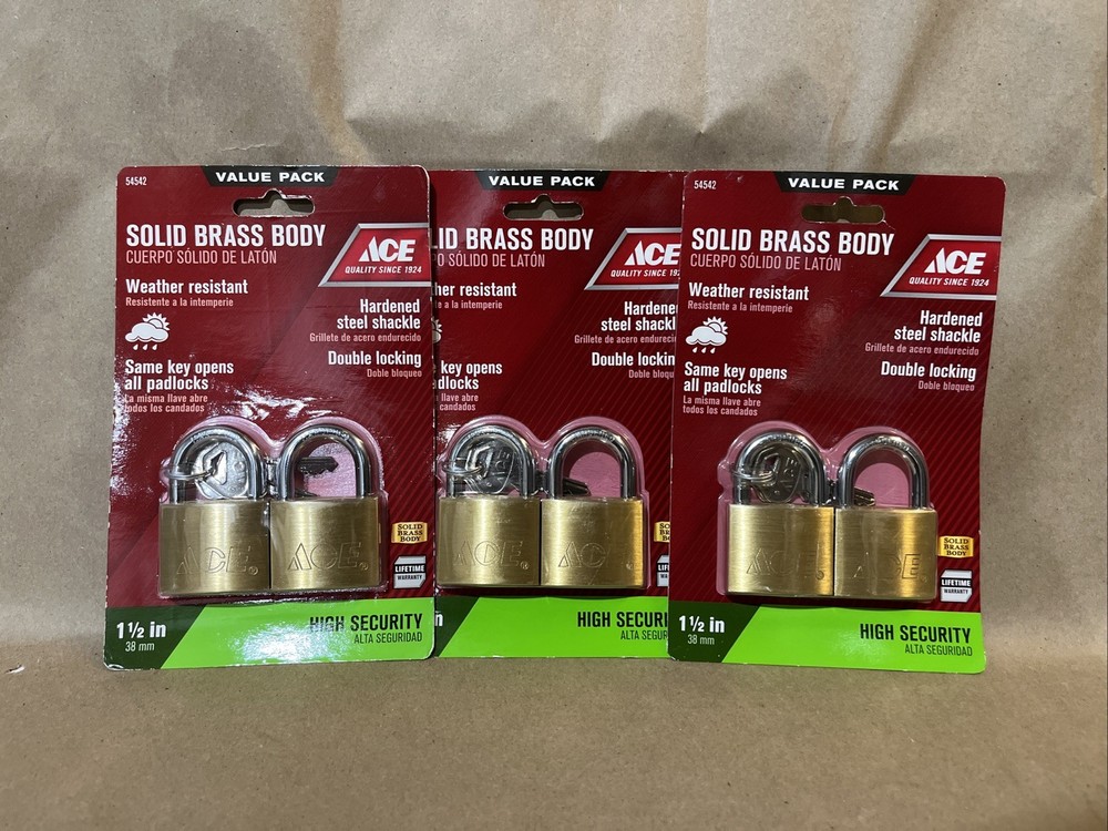 Ace Hardware Solid Brass Body High Security 1 1/2” 54542