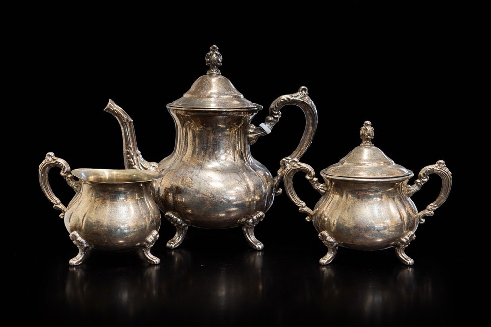 c1900 Blackinton Silver Plated Tea Set 3 Pc Ornate Footed