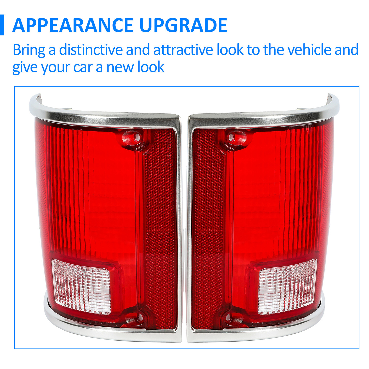 Tail Lights Taillamps w/chrome Bezel Pair For 73-91 Chevrolet C10 K10 GMC Sierra