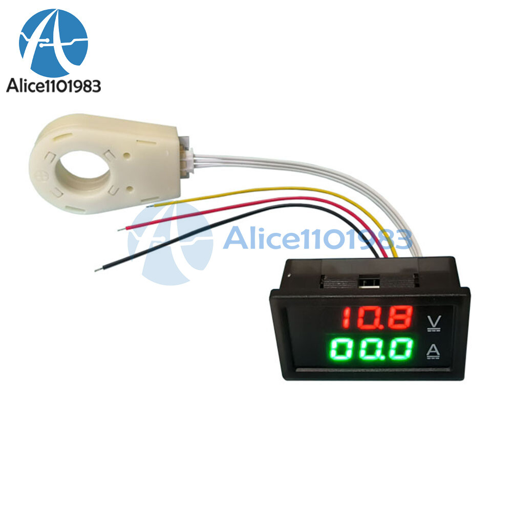 DC0-300V 50/100/200/400A Digital Current Voltage Meter Hall Ammeter Voltmeter