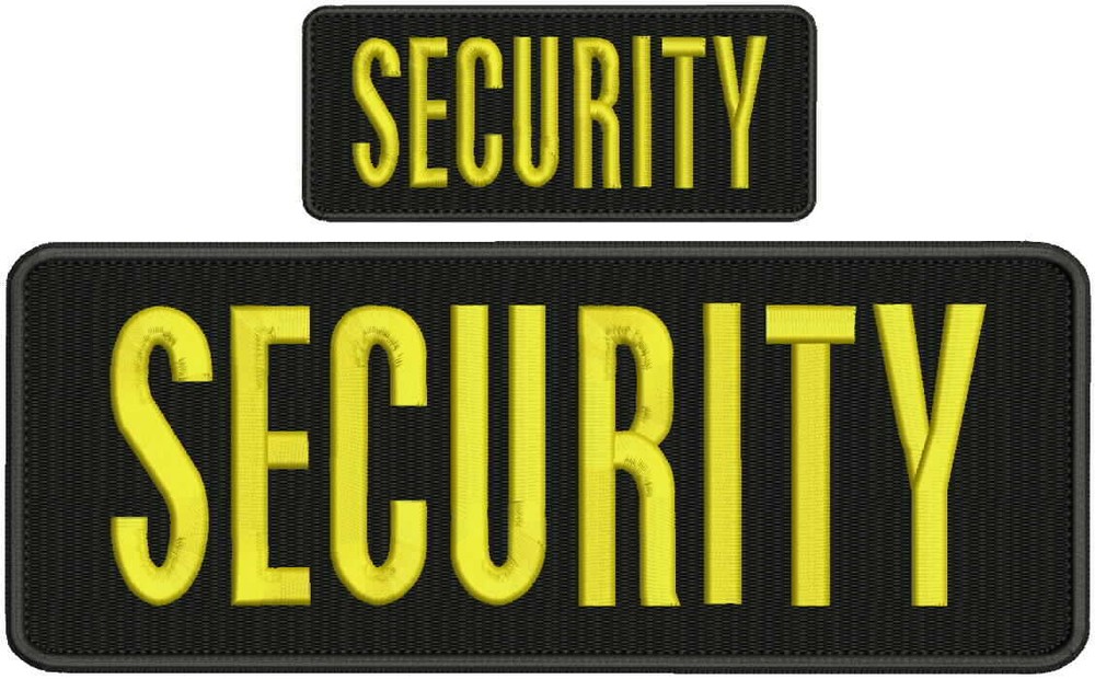 Security embroidery patch 4X10 and 2x5 hook yellow