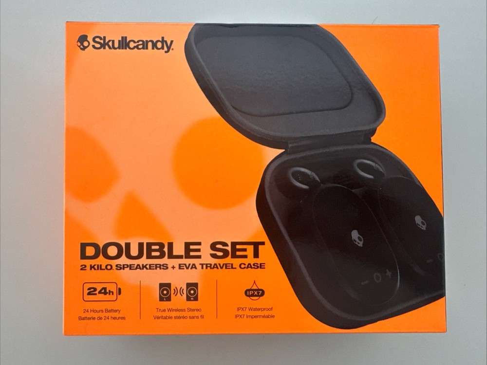 Skullcandy Kilo Wireless Bluetooth Speaker with Case Bundle, 2-pack