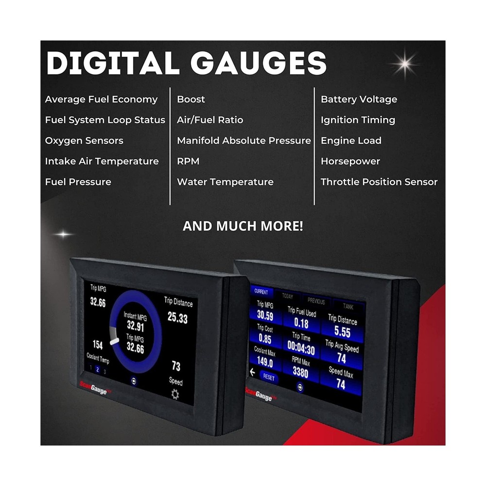 ScanGauge 3 All New Touch Screen OBD2 Code Reader, Digital Gauges & Trip Comp...