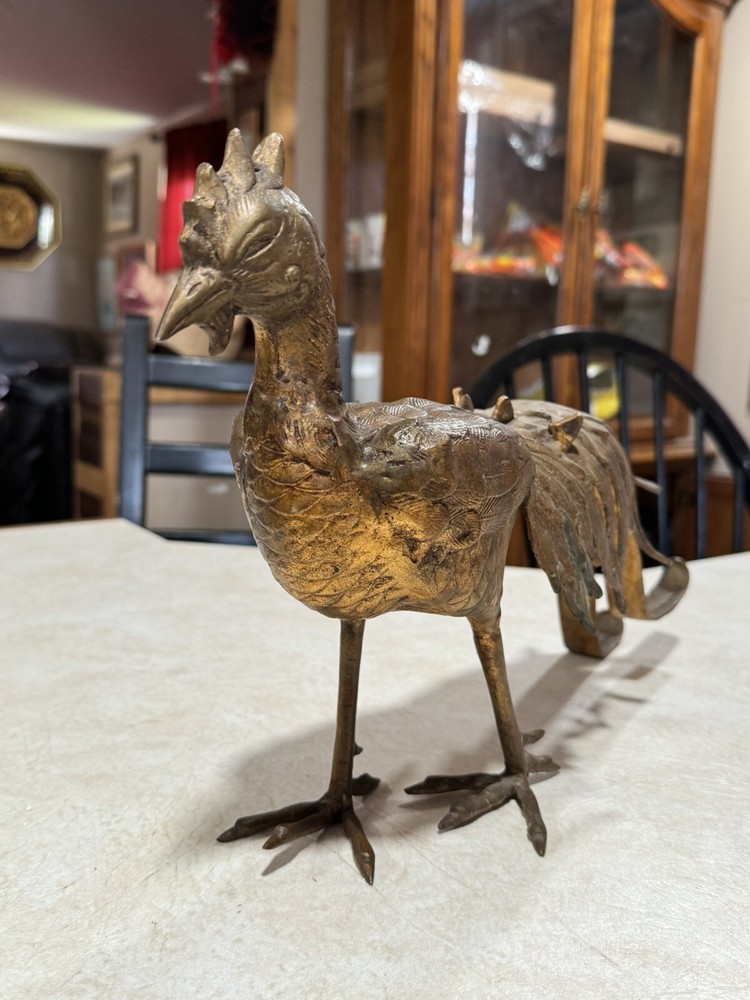 Vintage Chinese Solid Bronze Rooster
