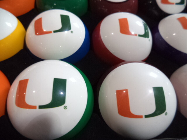 Miami Hurricanes Billiard Ball Set