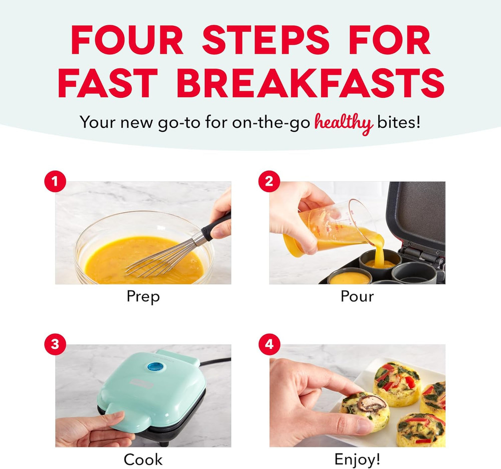 Deluxe Egg Bite Maker - Electric Egg Bite Maker for Healthy Protein Snacks - Qui