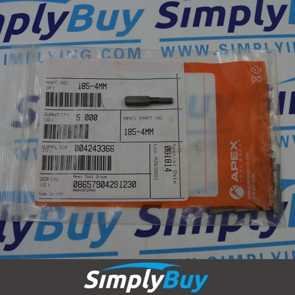 185-4MM Apex 1/4'' Socket Head (Hex-Allen) Hex Insert Bits, Metric