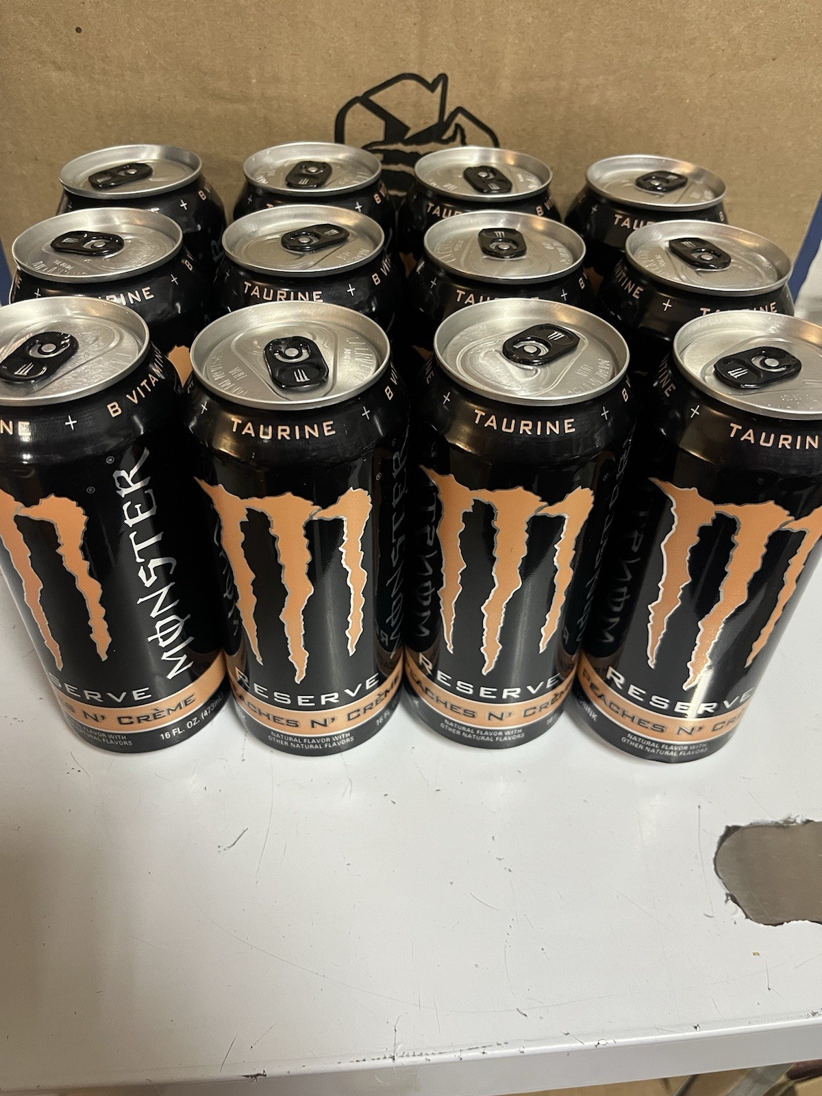 ( 12 Pack ) Monster Reserve Peaches N' Cream Energy Drink 16 oz Cans