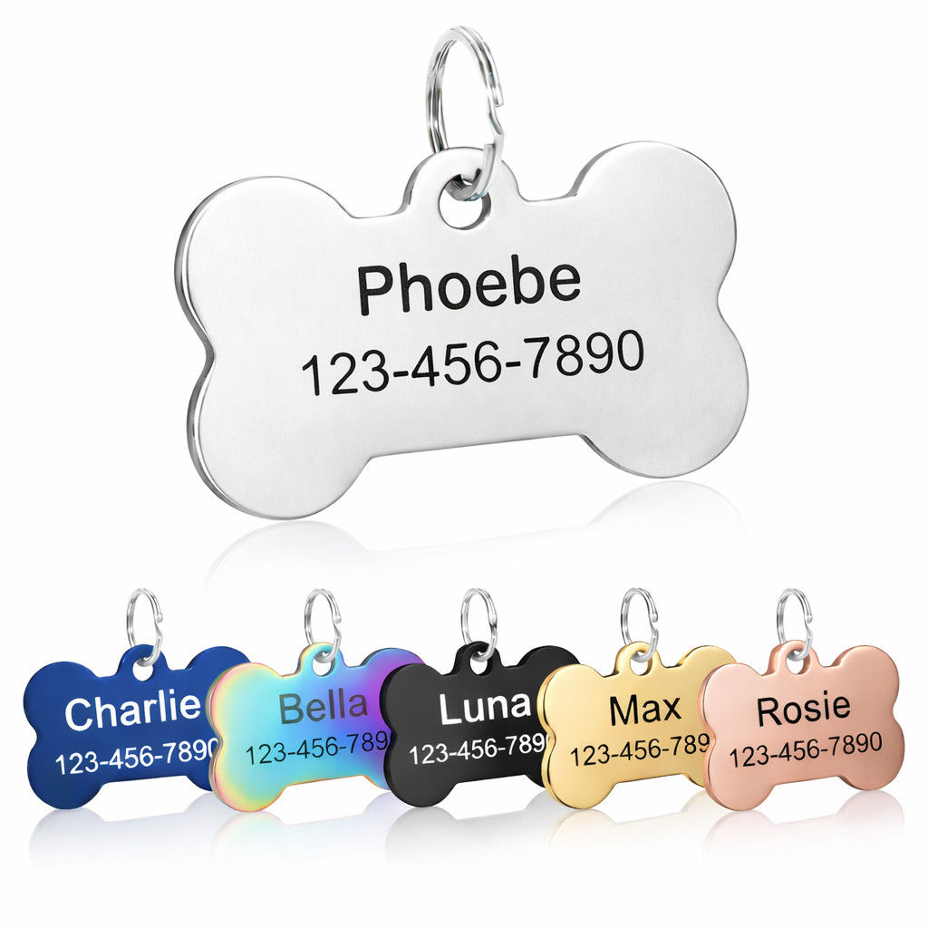 Custom Stainless Steel Dog Tag – Pet ID Tag, Laser Engraved Dog Tag both sides