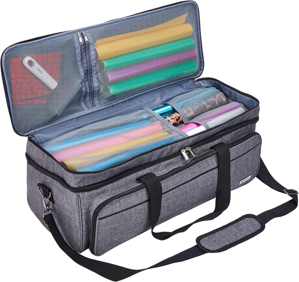 Versatile Double Layer Cricut Carrying Case with Multi-Pockets - 22.5 inches