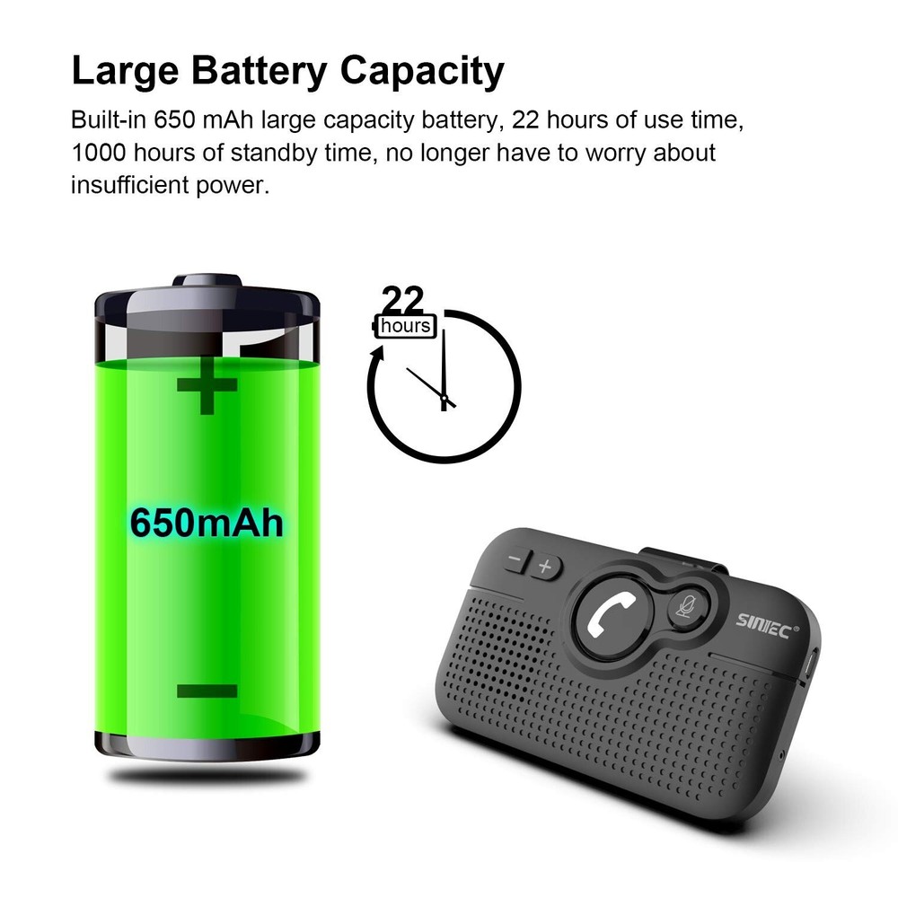 Handsfree Bluetooth Car kit for Cell Phone, Wireless Bluetooth Speaker for ca...