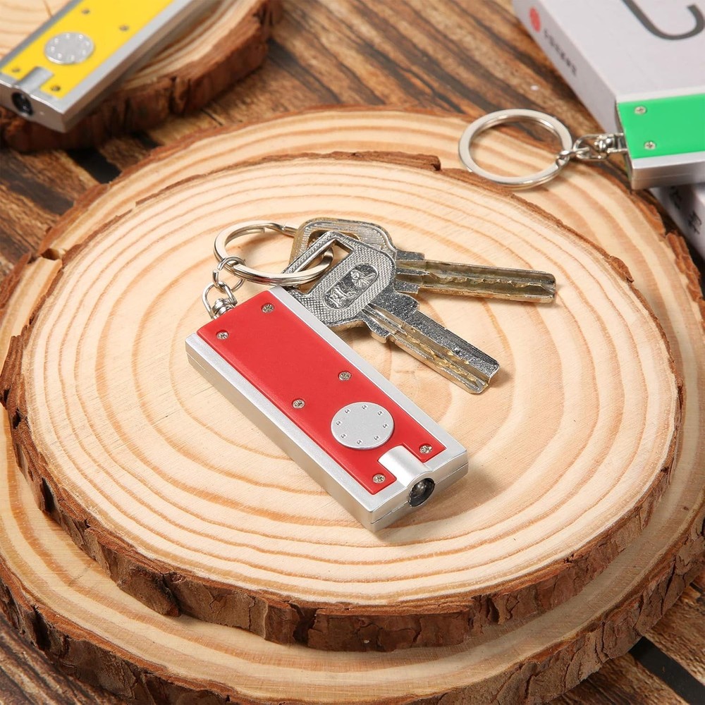 12 Pcs Mini LED Keychains Light Torch Flashlight Key Ring Portable Key Chain Fla