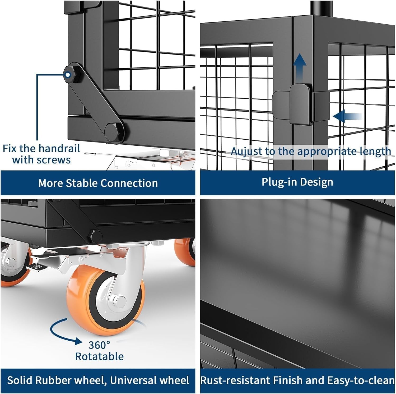 2000 LBS Capacity Platform Truck Cart Heavy Duty Folding Hand Truck with Cage