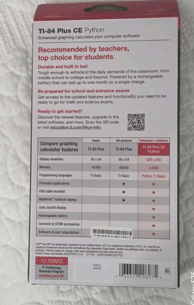 Texas Instruments TI-84 Plus CE Python Graphing Calculator Black New Sealed