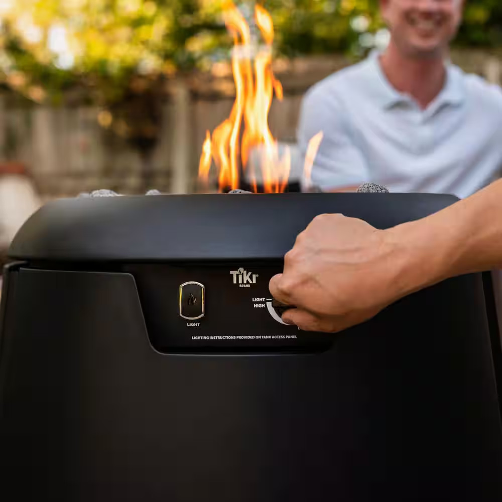 Customizable 27.4 In. Propane Fire Pit Table - Includes Tabletop Insert and Lava