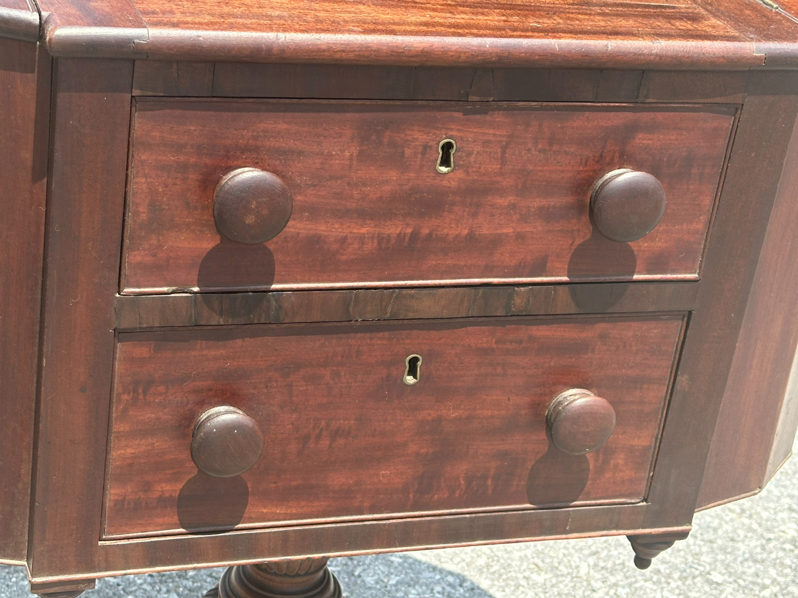 antique 1800s walnut sewing stand table Lancaster pa provenance Washington