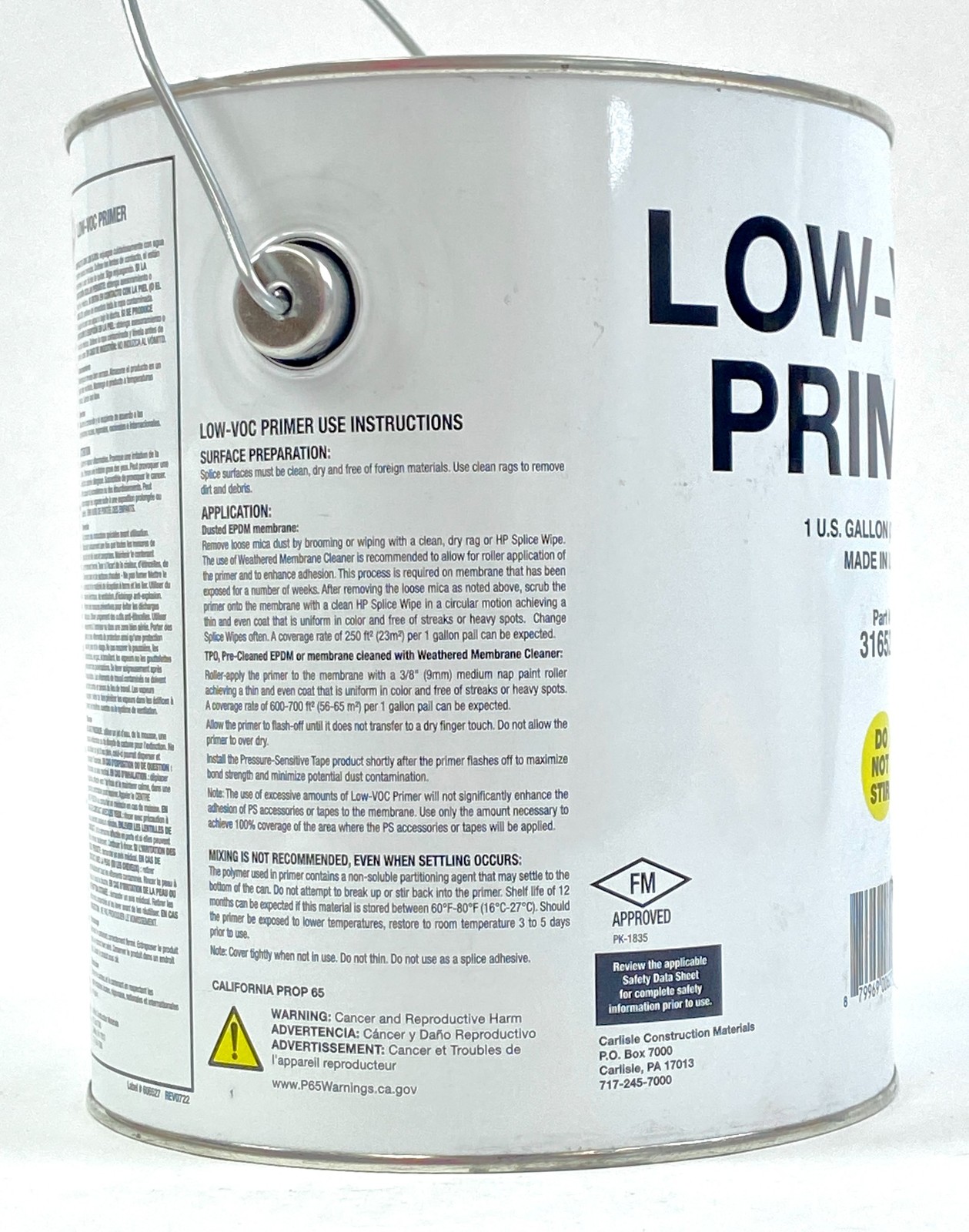 Low VOC Interior Exterior Primer White 316522 1 Gallon for Wall Prep