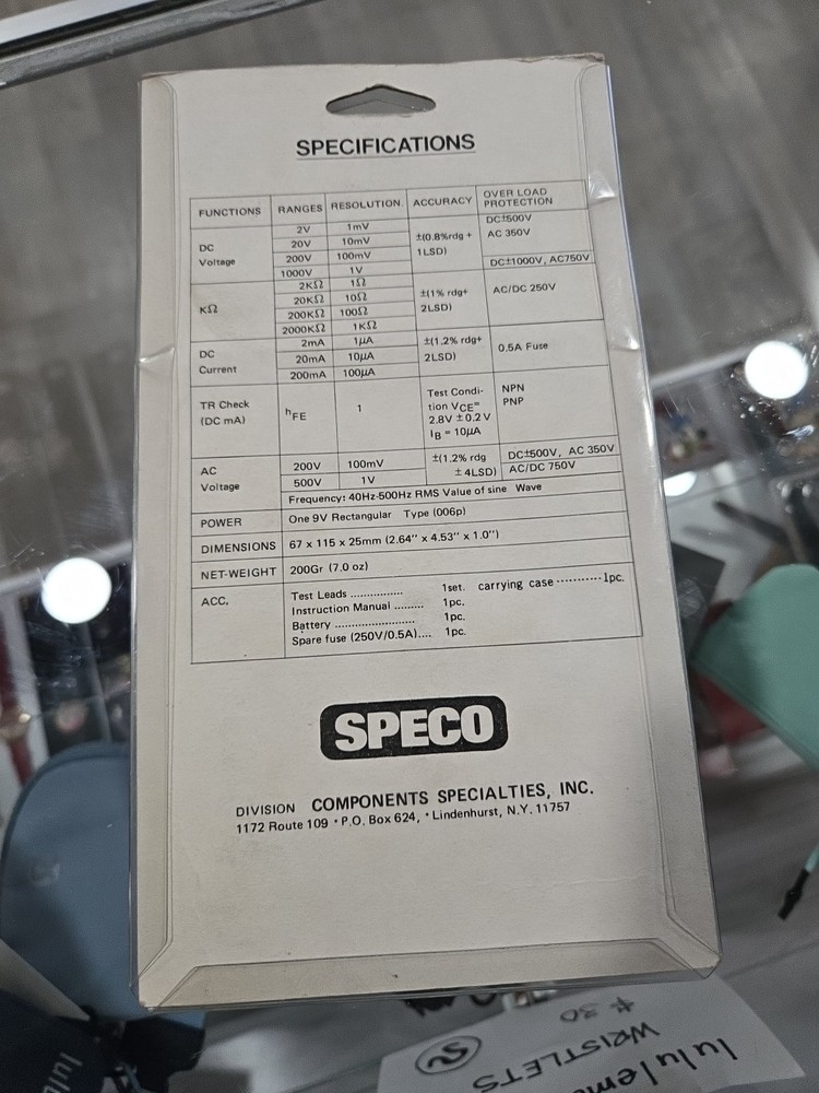 Speco Lcd Digital Multitester