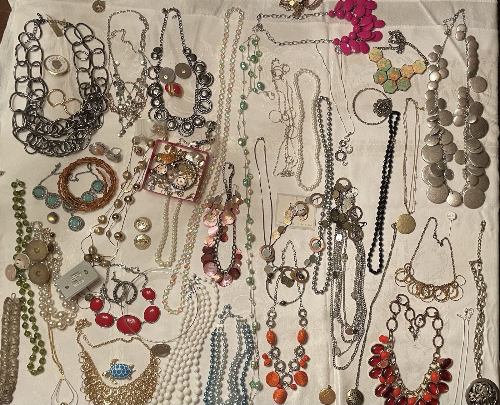 Huge Estate Jewelry Lot 83 Enamel, Alpaca, All Wearable, Marked Joan Rivers Iman