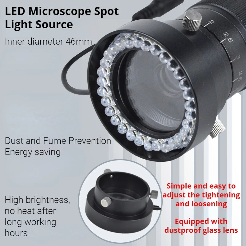 Illuminator Lamp LED Ring Light Source for Industrial Microscope with Dust Cover