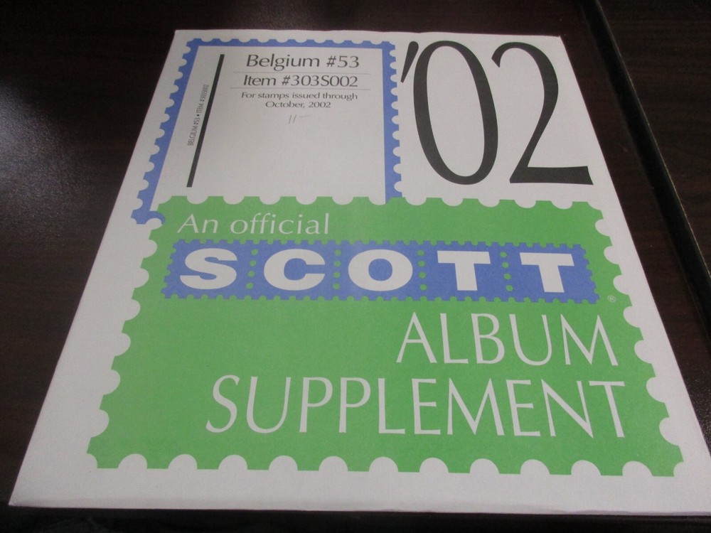 "SCOTT" BELGIUM #53  2002  ALBUM SUPPLEMENT W/FREE SHIPPING!!!