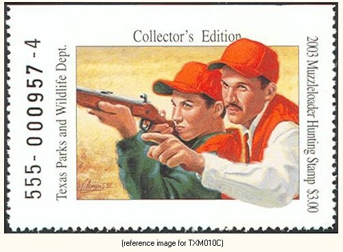 HALFPRICEHUNT Texas Muzzle-loader Stamp 2003 ($3.00)