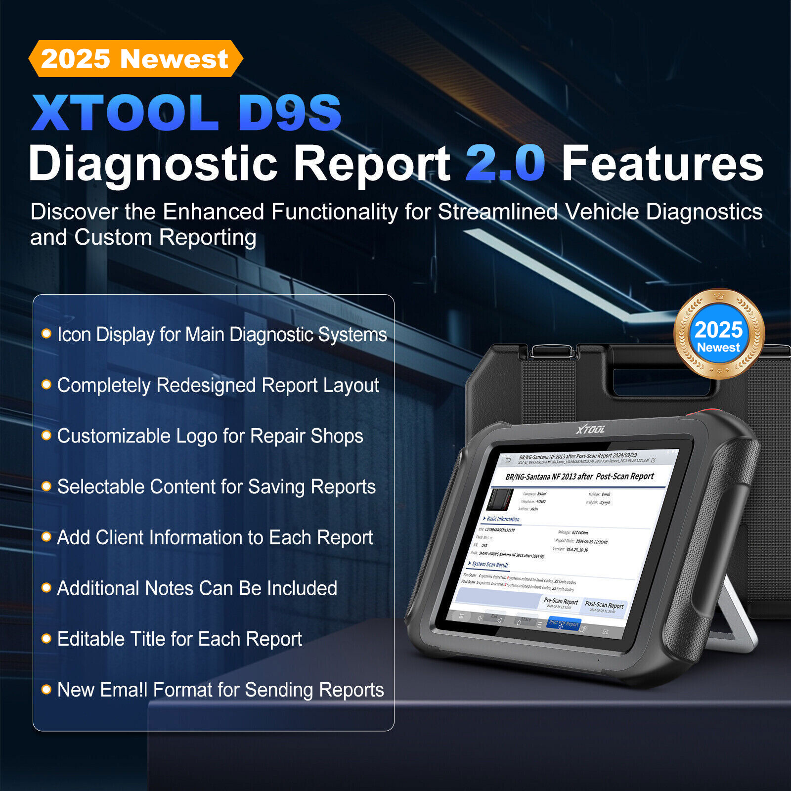 2025 Newest XTOOL D9S Online ECU Coding Full System Diagnostic Scanner 45+Resets