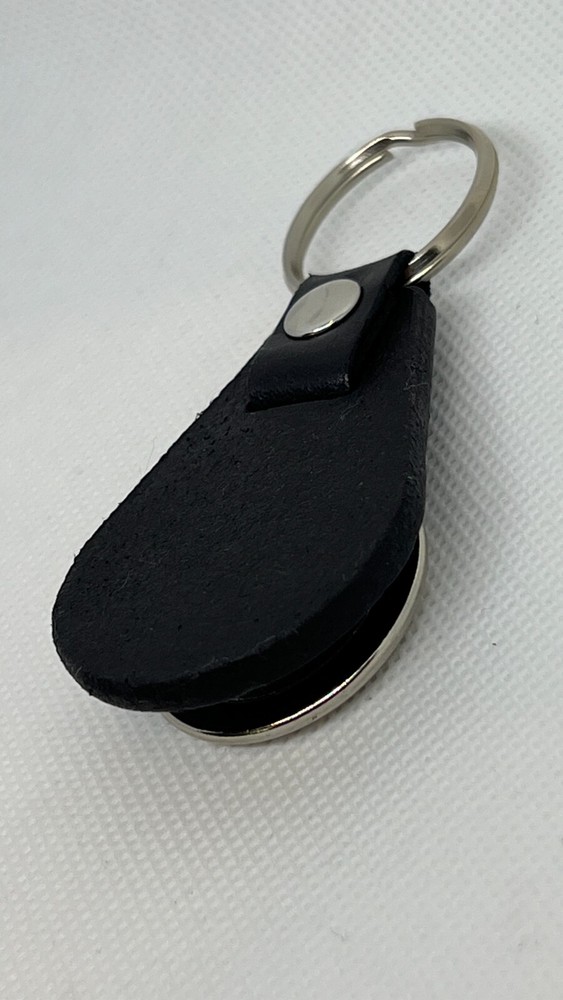 Premium black leather keychain for CORVETTE