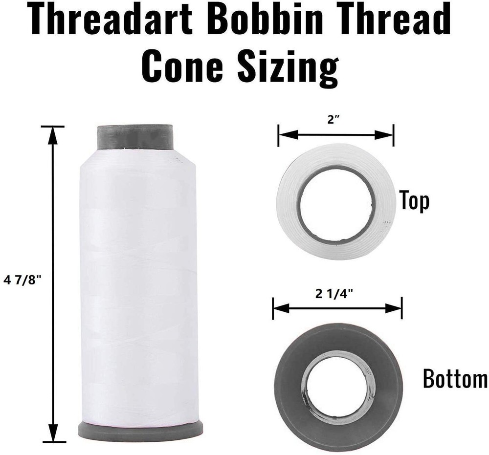 Huge 5000yards Cone Spool Bobbin Thread White Machine Embroidery (Two Pack)