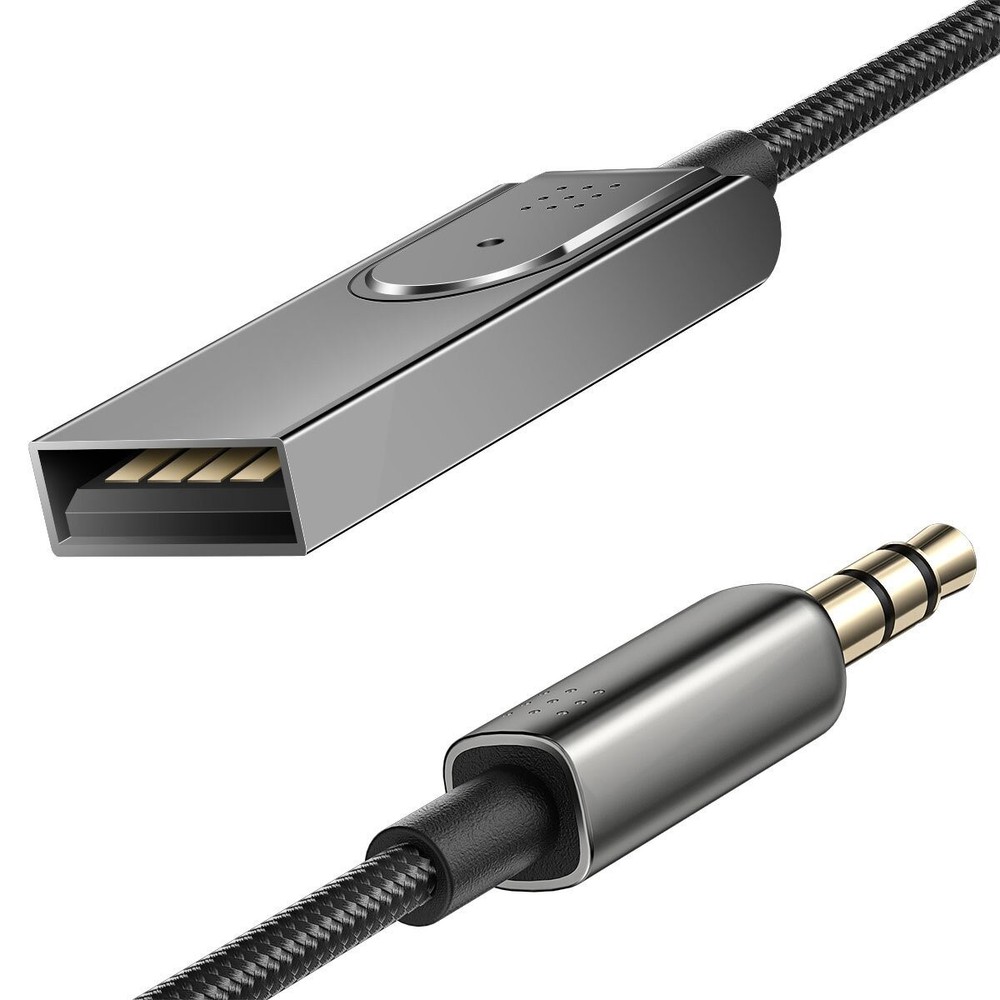 USB to AUX Bluetooth 5.1 Car Adapter 3.5mm Bluetooth Receiver Microphone for Car