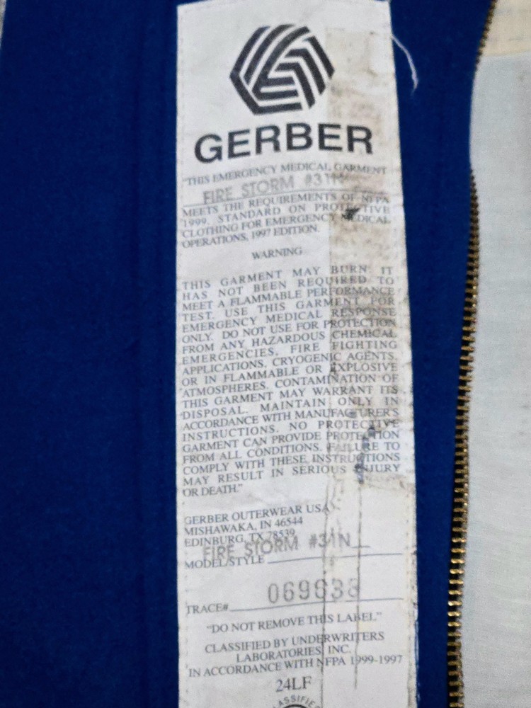 Gerber EMT Fire Storm Jacket 34 Small