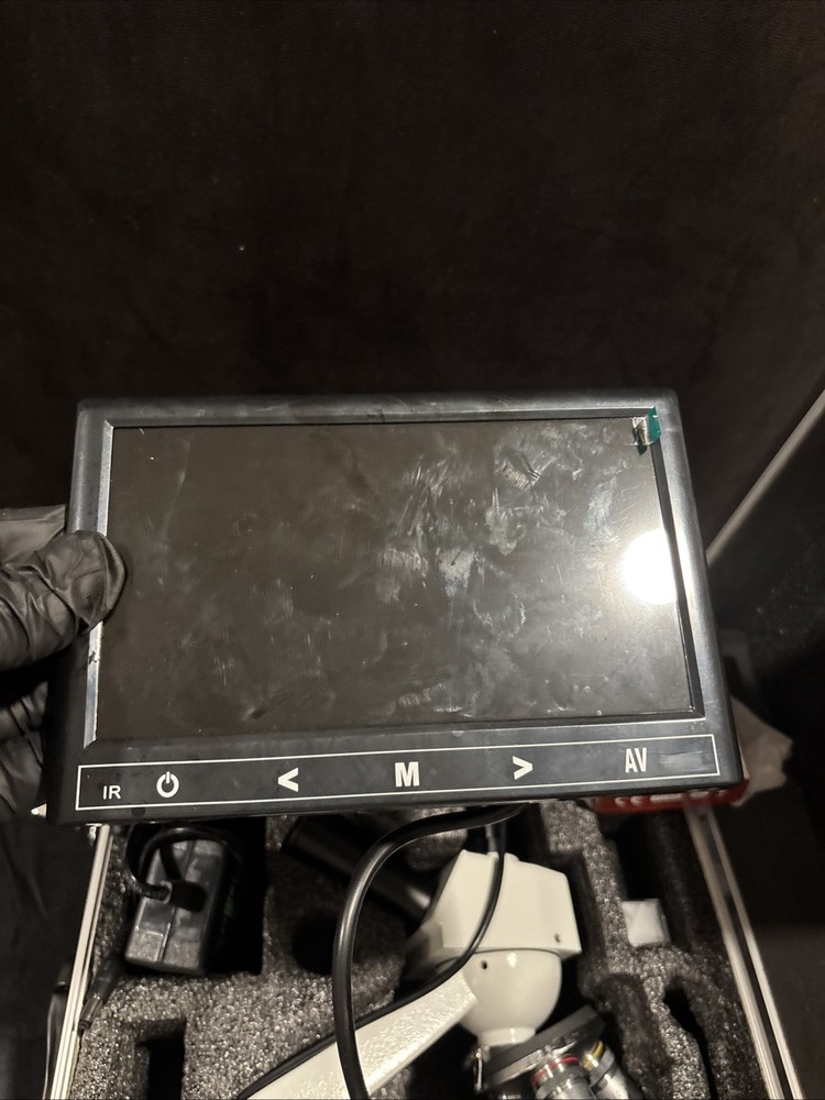 Laboratory Microscope With Slides, Screen, Charger, And Case