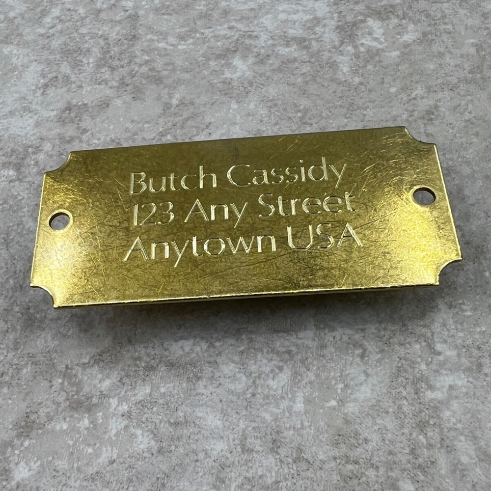 Custom Engraved Tags Personalized NAME PLATE Tags Name Plate RUSTIC BRASS LARGE