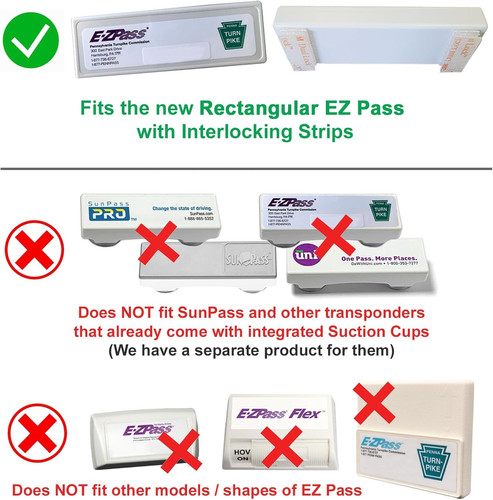 Silicone Skin + Holders for The New Rectangular EZ Pass with Interlocking...