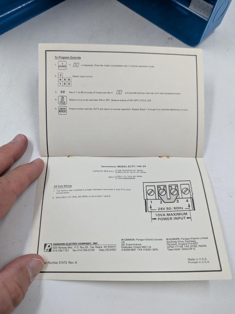 Paragon Ec77/140-24 Programmable Timer/Counter Control - Untested