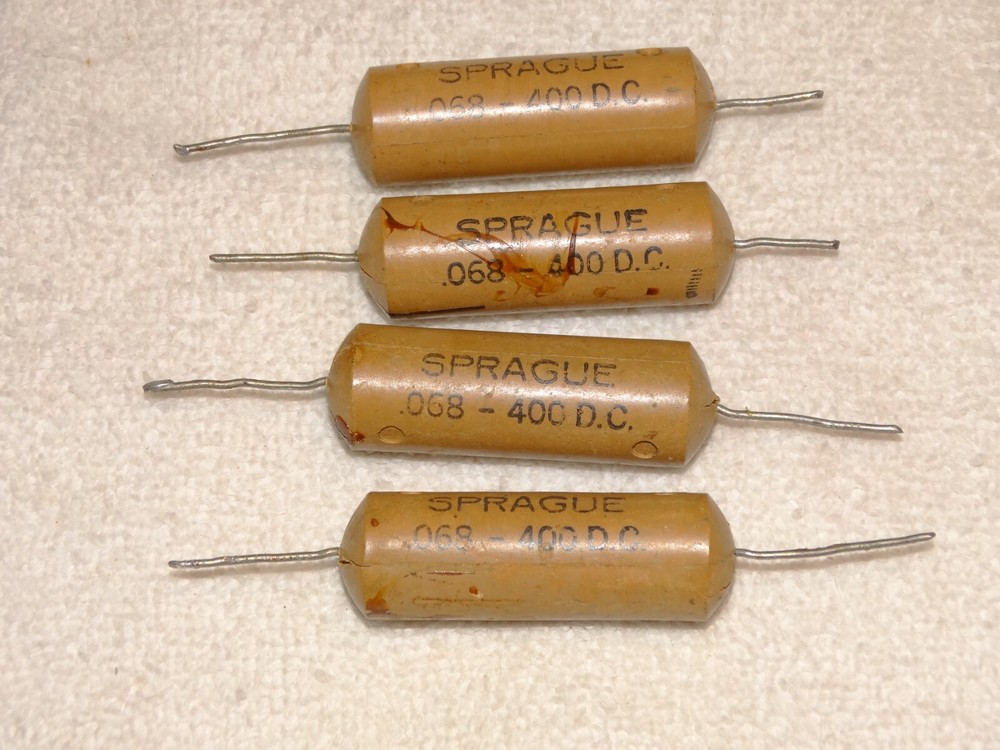 4 - Vintage Sprague Capacitor Pulls .068 400dc
