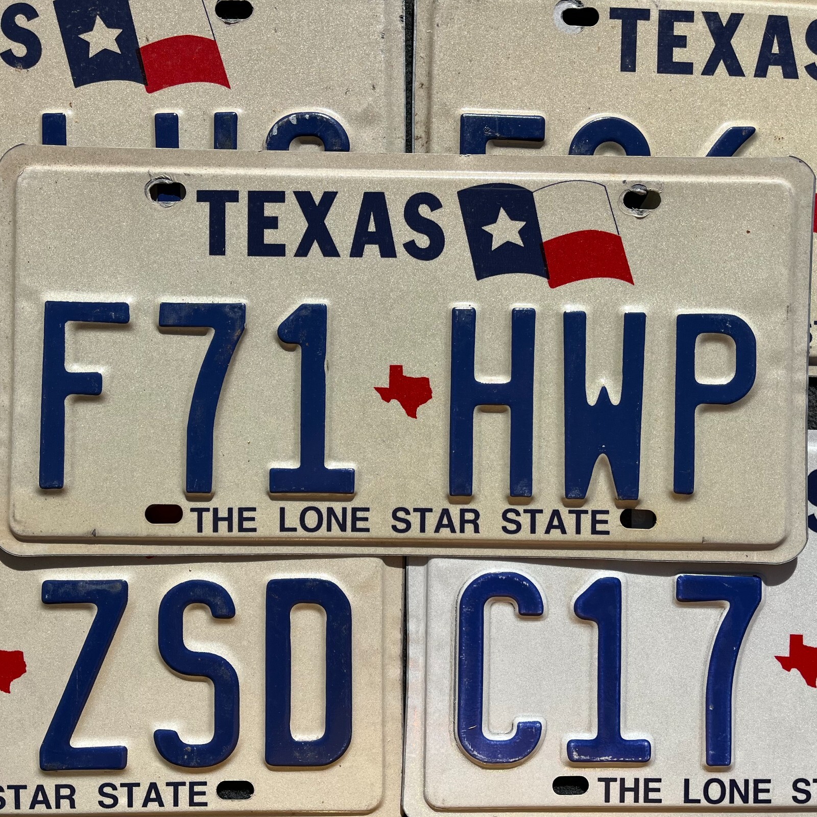 TEXAS LICENSE PLATE - FLAG Vintage Embossed License Plates - The Lone Star State